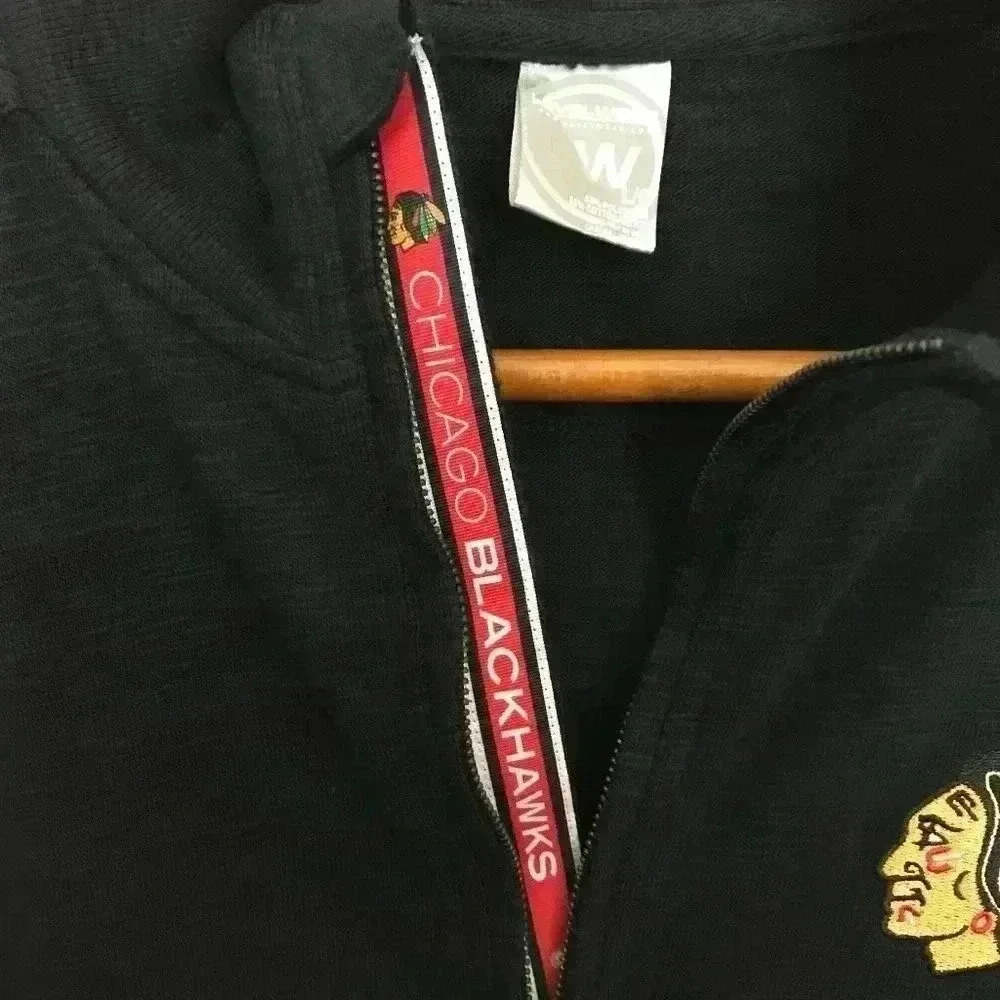 Chicago Black Hawks Men Black Large Pullover - Picture 5 of 7